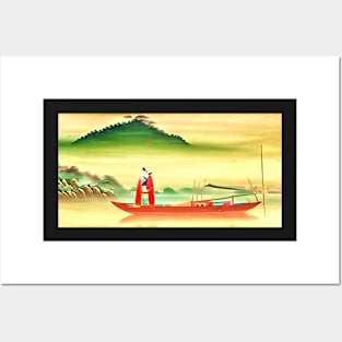 Fishing boat in Vietnam Posters and Art